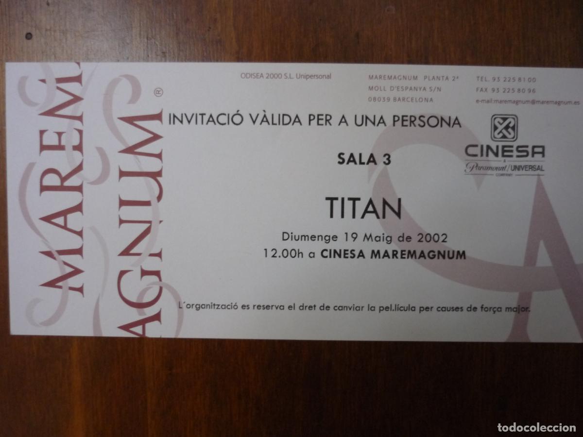 Cine: titan - folleto mano original invitacion preestreno - cine maremagnum barcelona - animacion