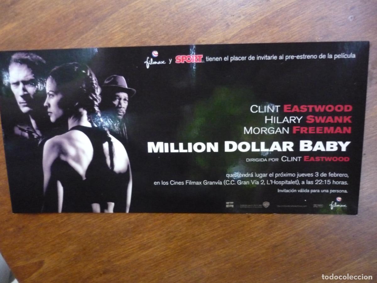 Cine: million dollar baby - folleto mano original invitacion preestreno - clint eastwood boxeo