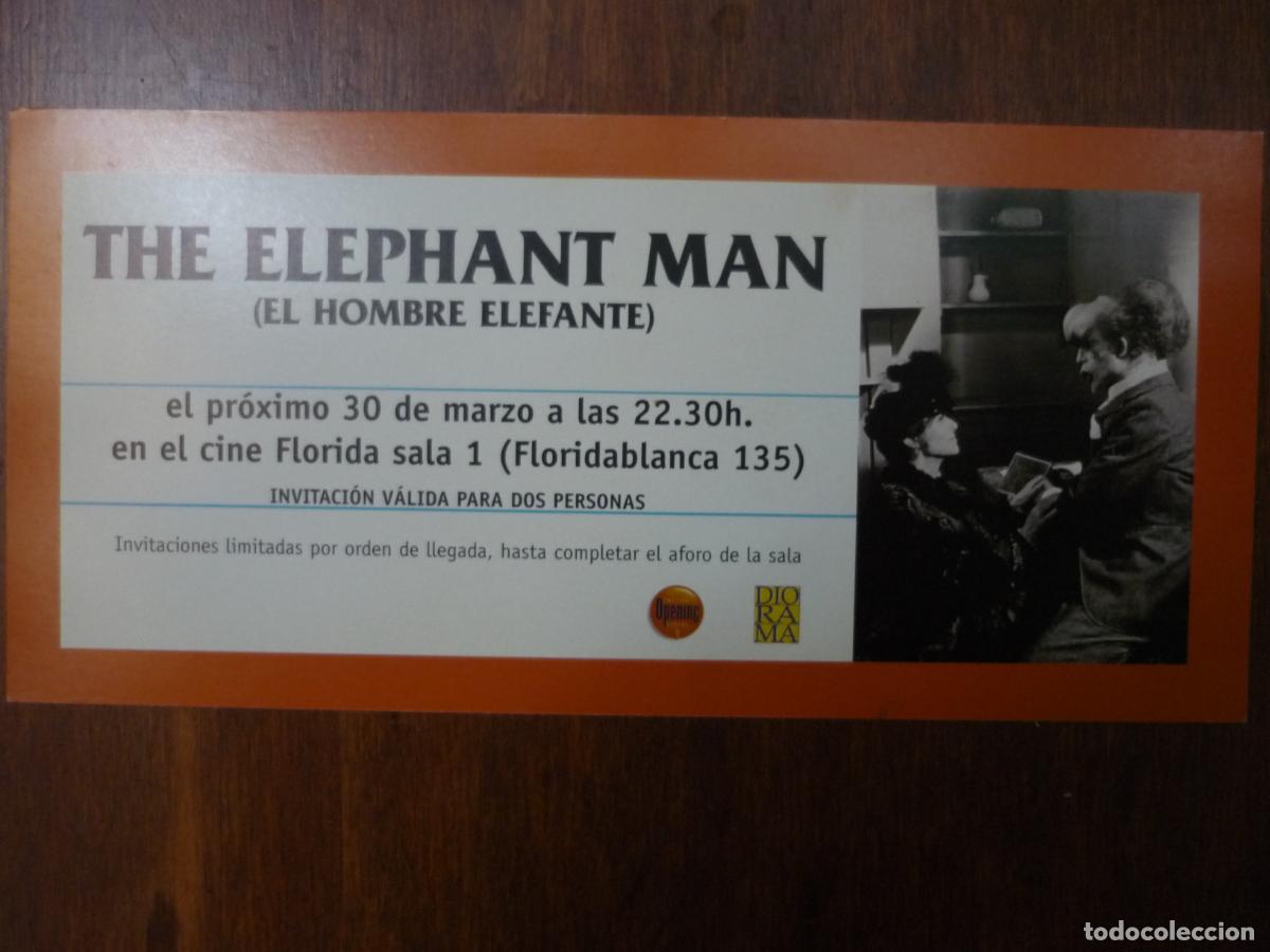 Cine: el hombre elefante - folleto mano original invitacion preestreno opening school david lynch