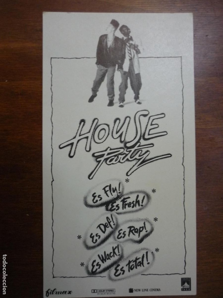 Cine: house party - folleto mano original invitacion preestreno - cine rex barcelona