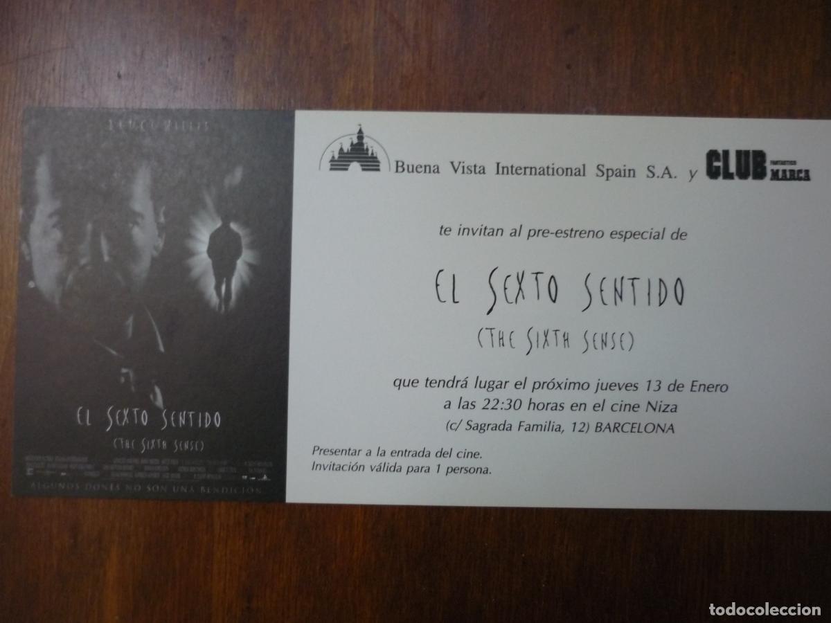 Cine: el sexto sentido - folleto mano original invitacion preestreno - bruce willis M. Night Shyamalan