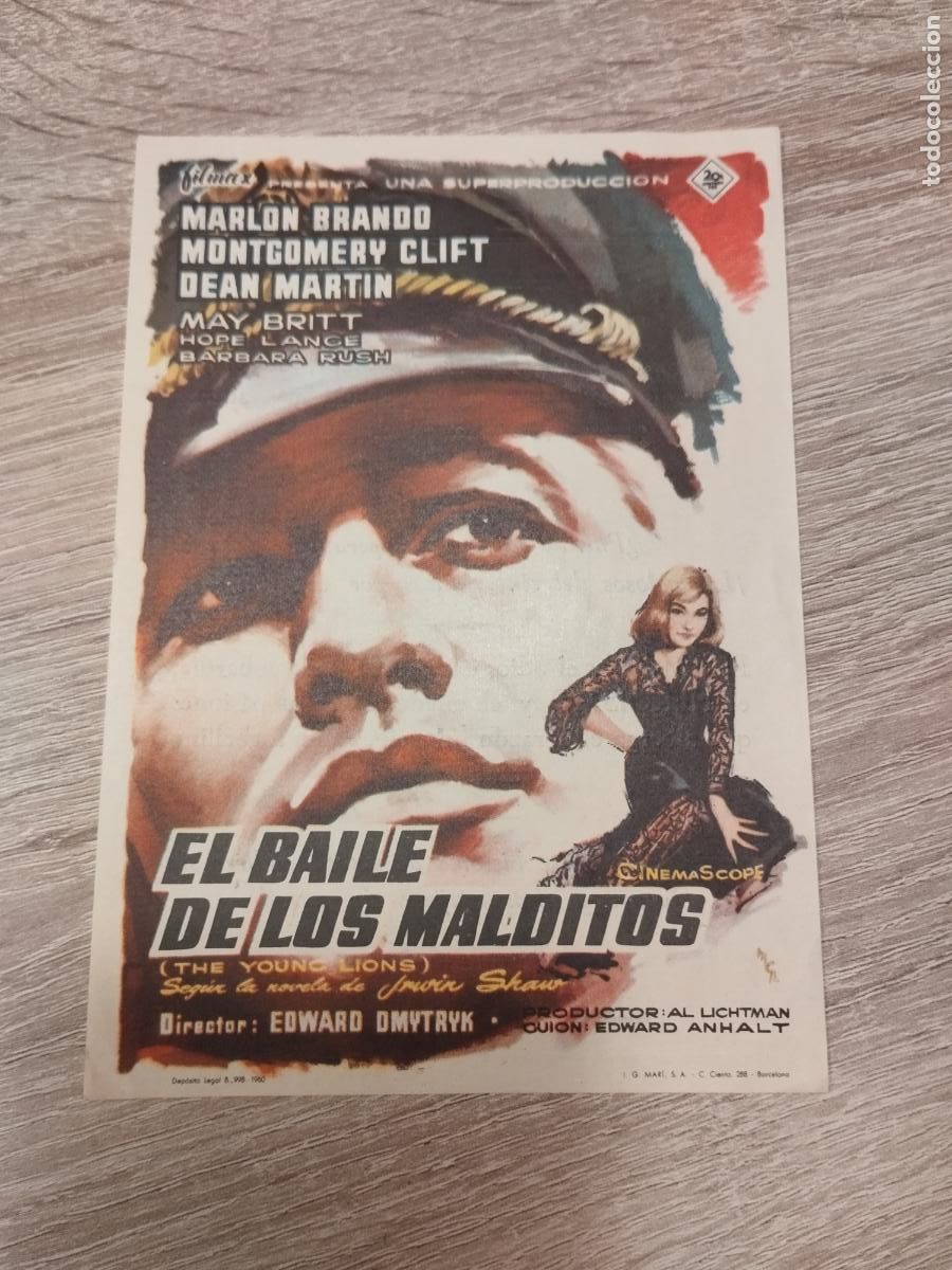 Foglietti di film di film antichi di cinema: SEV. PROGRAMA DE CINE. EL BAILE DE LOS MALDITOS. MARLON BRANDO. CINE GOYA. ZARAGOZA