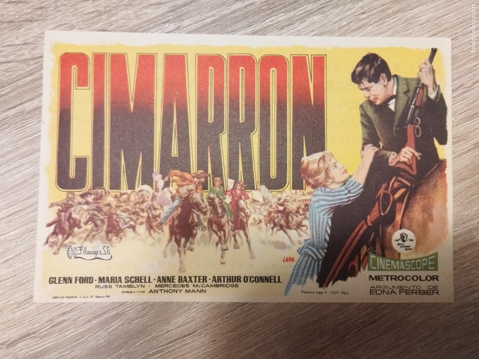 Cinema: SEV. PROGRAMA DE CINE. CIMARRON. CON GLENN FORD Y ANNE BAXTER. CINE PALAFOX. ZARAGOZA