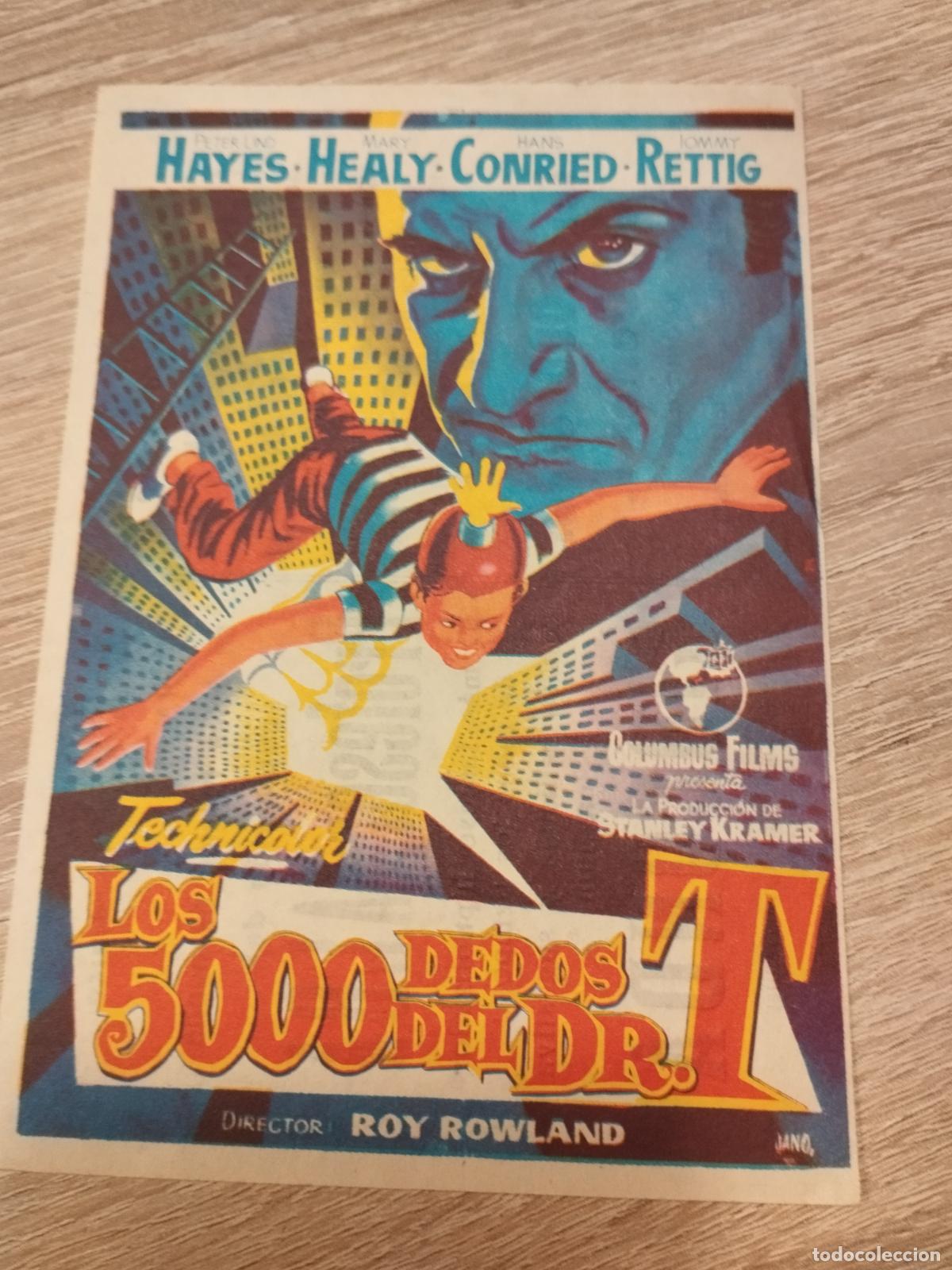 Folhetos de m&atilde;o de filmes antigos de cinema: SEV. PROGRAMA DE CINE. LOS 5000 DEDOS DEL DOCTOR T. CINE MARIN. TERUEL.