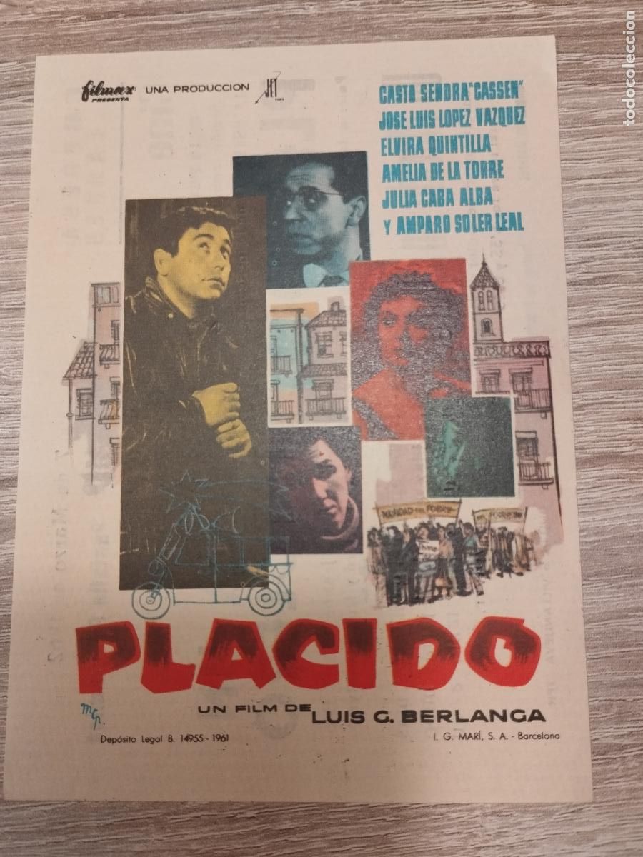 Foglietti di film di film antichi di cinema: SEV. PROGRAMA DE CINE. PALCIDO. CON JOSE LUIS LOPEZ VAZQUEZ. CINE MARIN. TERUEL.