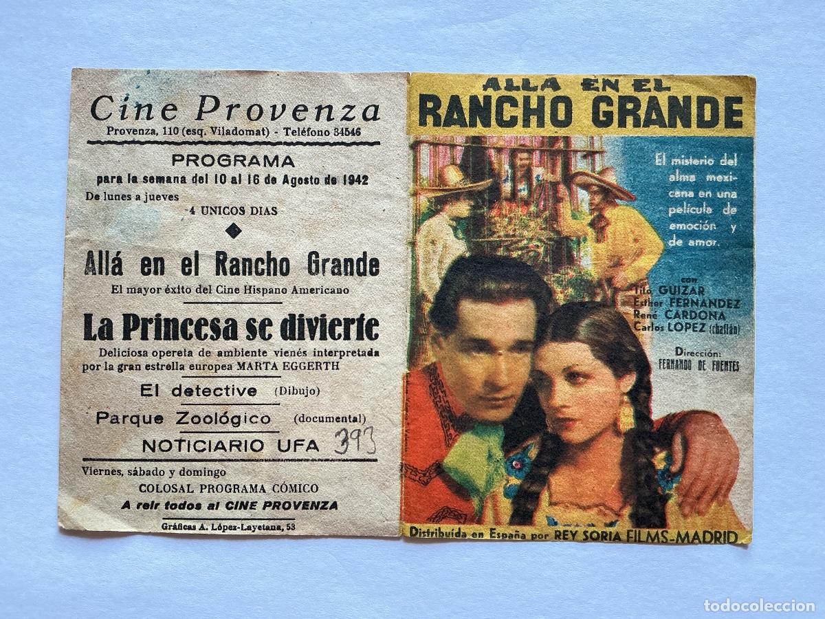 Kino: PROGRAMA DOBLE ALL&Aacute; EN EL RANCHO GRANDE TITO GUIZAR CINE PROVENZA BARCELONA