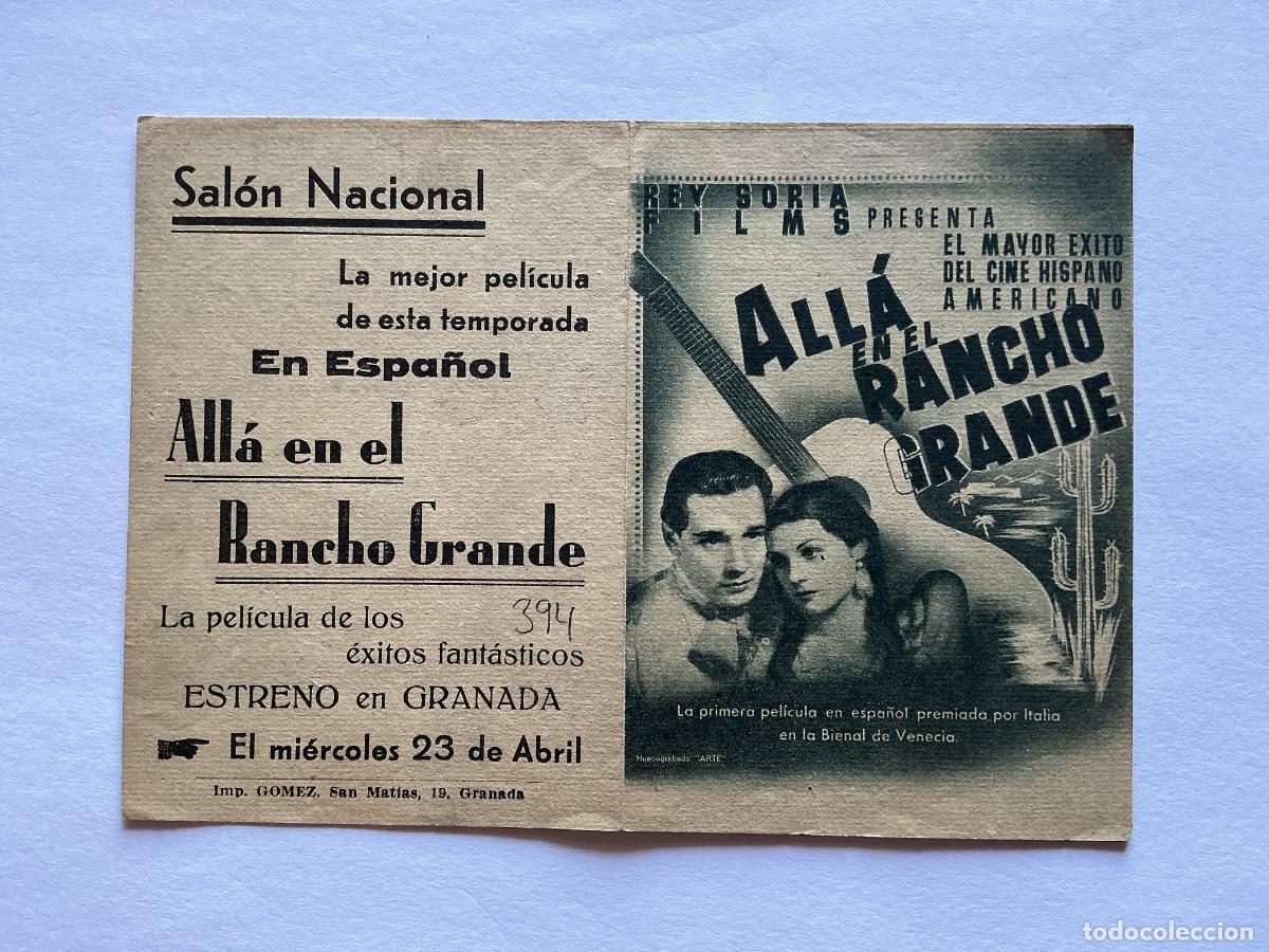  Flyers Publicitaires de films Anciens: PROGRAMA DOBLE ALL&Aacute; EN EL RANCHO GRANDE TITO GUIZAR CINE SAL&Oacute;N NACIONAL GRANADA