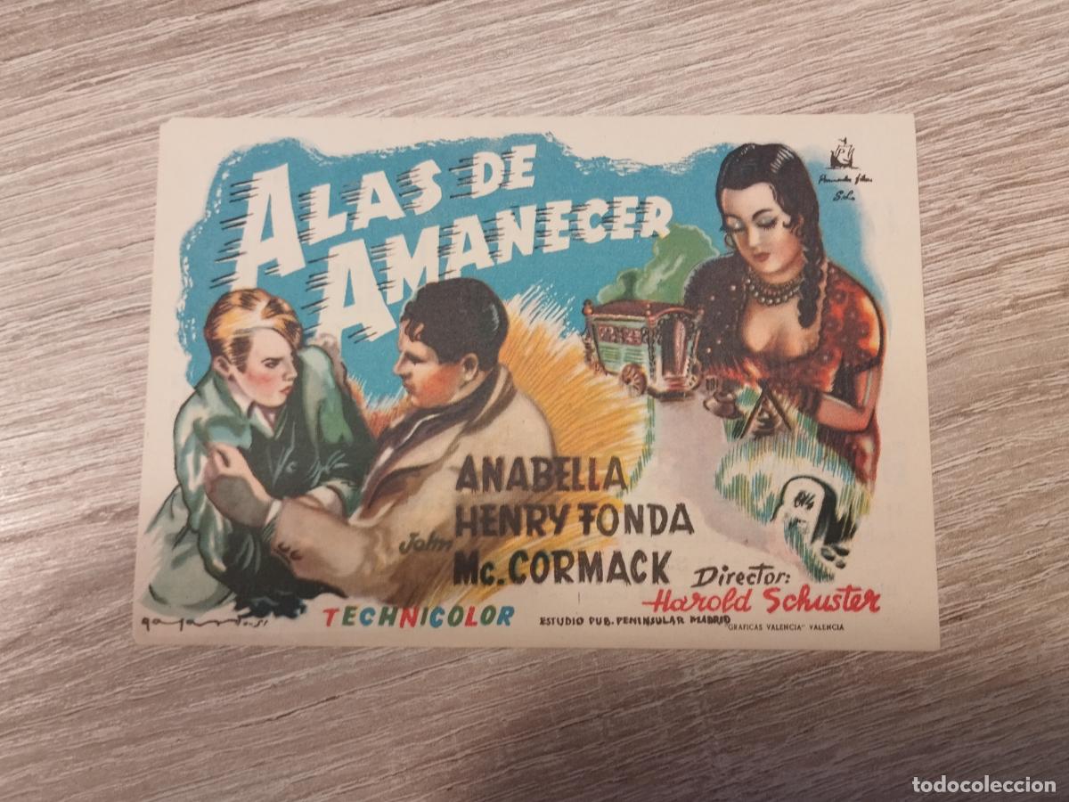 Foglietti di film di film antichi di cinema: SEV. PROGRAMA DE CINE. ALAS DE AMANECER. CON HENRY FONDA. CINE MARIN. TERUEL
