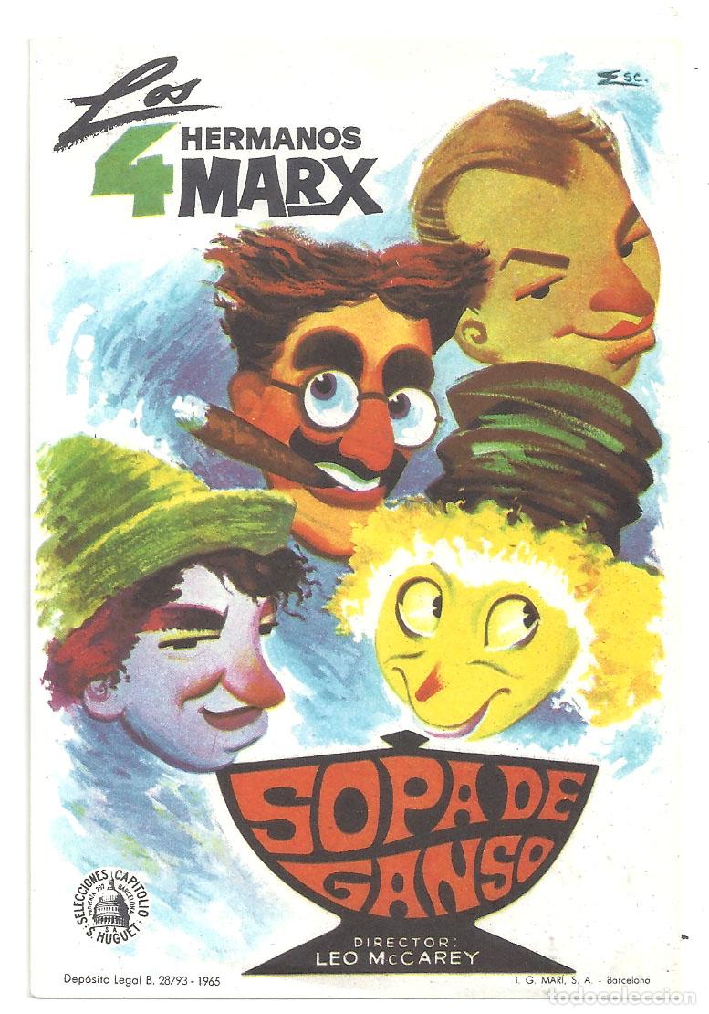 Cine: PTCC7 12 SOPA DE GANSO PROGRAMA SENCILLO CAPITOLIO HERMANOS MARX