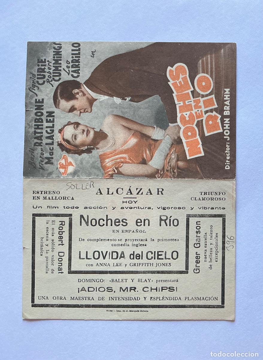 Kino: PROGRAMA DOBLE UNIVERSAL NOCHES EN RIO SIGRID CURIE CINE ALCAZAR S&Oacute;LLER MALLORCA BALEARES