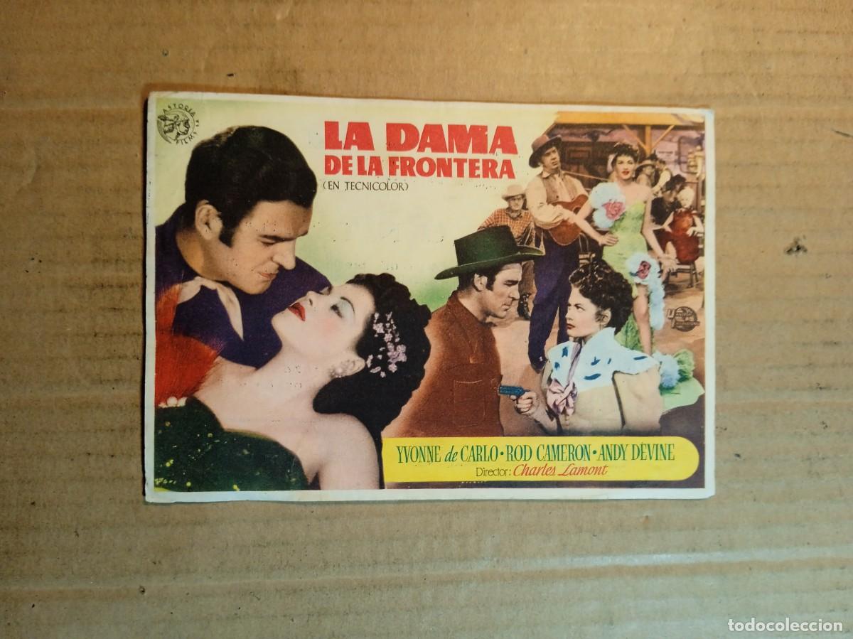 Folhetos de m&atilde;o de filmes antigos de cinema: FOLLETO DE MANO CON PUBLICIDAD LA DAMA DE LA FRONTERA