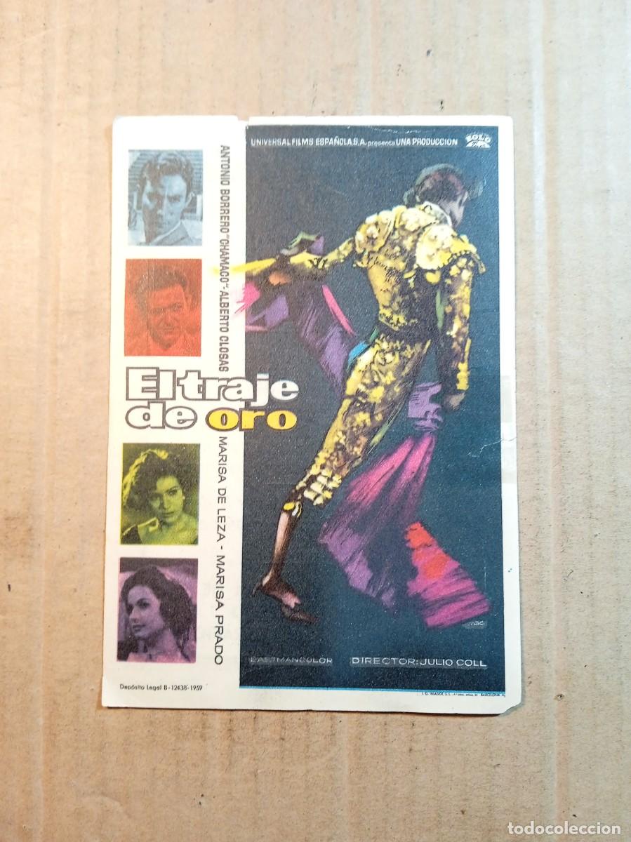 Flyers Publicitaires de films Anciens: FOLLETO DE MANO CON PUBLICIDAD EL TRAJE DE ORO