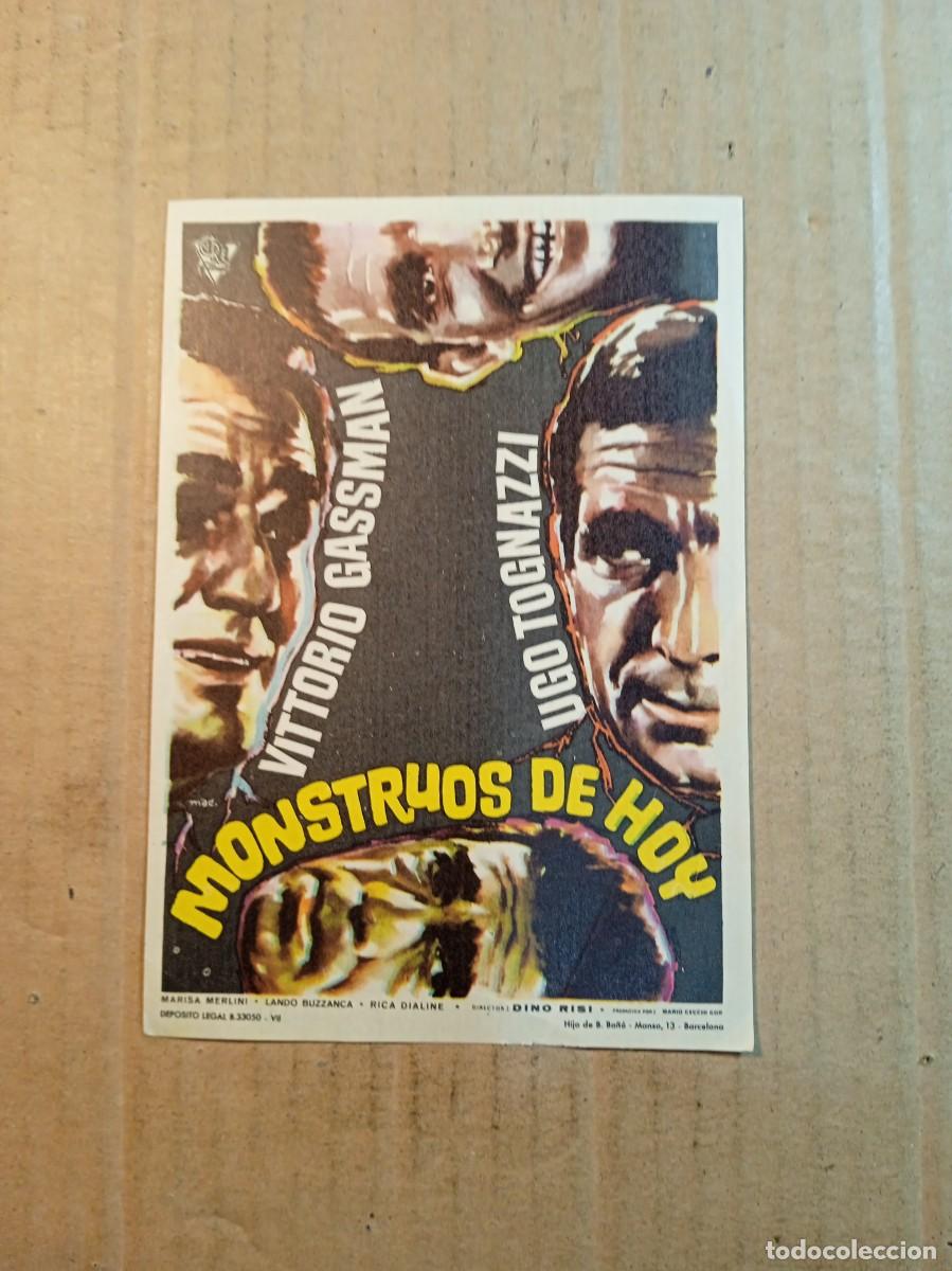 Kino: FOLLETO DE MANO CON PUBLICIDAD MONSTRUOS DE HOY