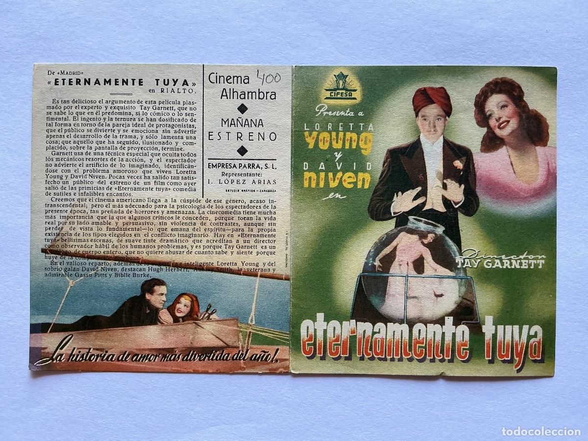 Kino: PROGRAMA DOBLE CIFESA ETERNAMENTE TUYA LORETTA YOUNG CINE CINEMA ALHAMBRA ZARAGOZA