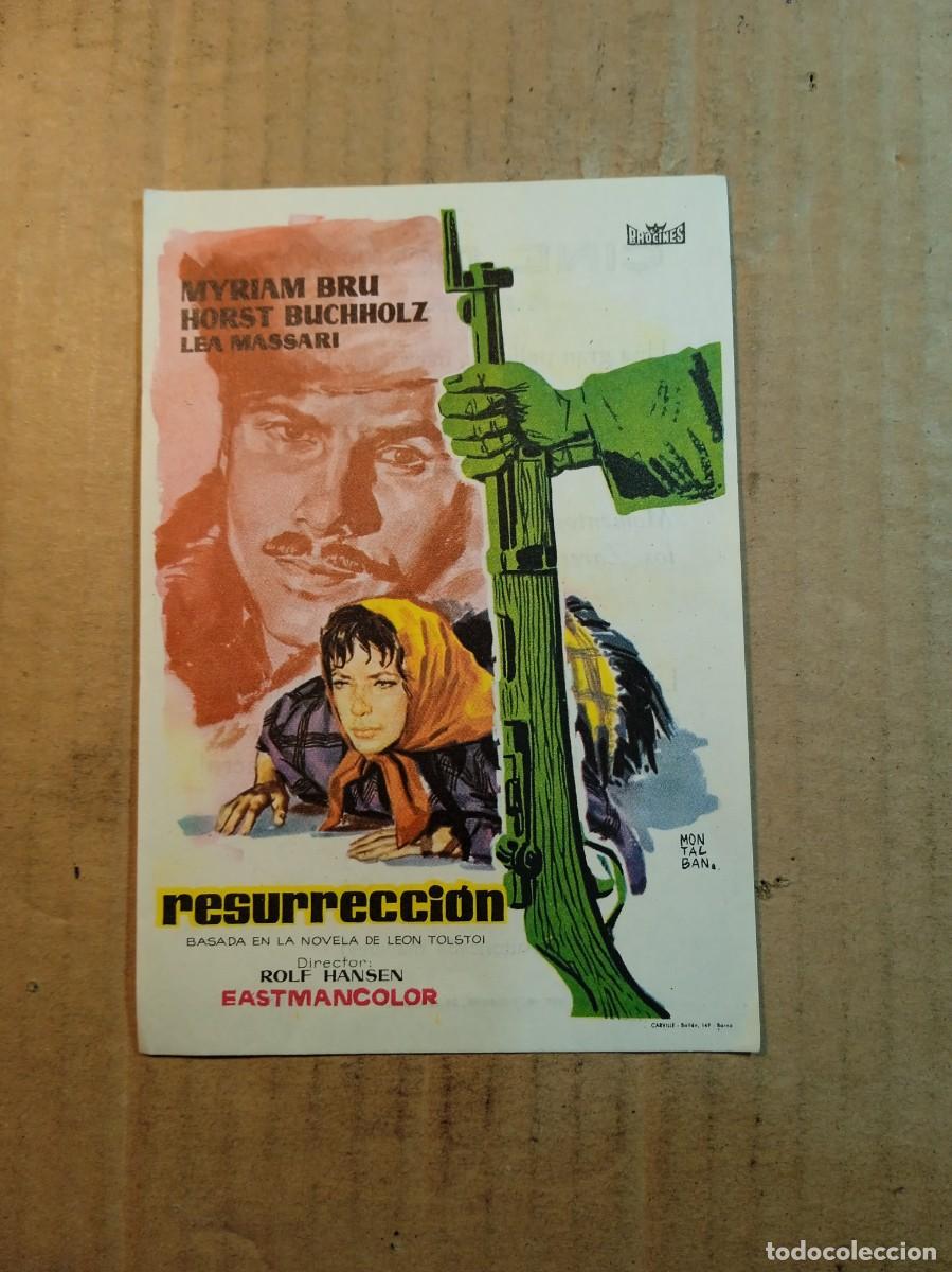 Cinema: FOLLETO DE MANO CON PUBLICIDAD RESURRECCION