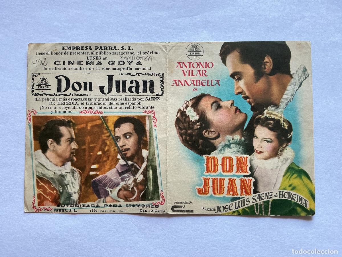  Flyers Publicitaires de films Anciens: PROGRAMA DOBLE CIFESA DON JUAN MANOLO MOR&Aacute;N CINE CINEMA GOYA ZARAGOZA