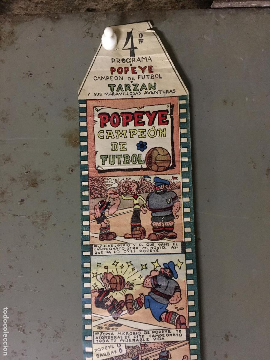 Cine: PTCC 827 POPEYE CAMPEON FUTBOL / TARZAN Y SUS MARAVILLOSAS AVENTURAS PROGRAMA TROQUELADO de DIBUJOS