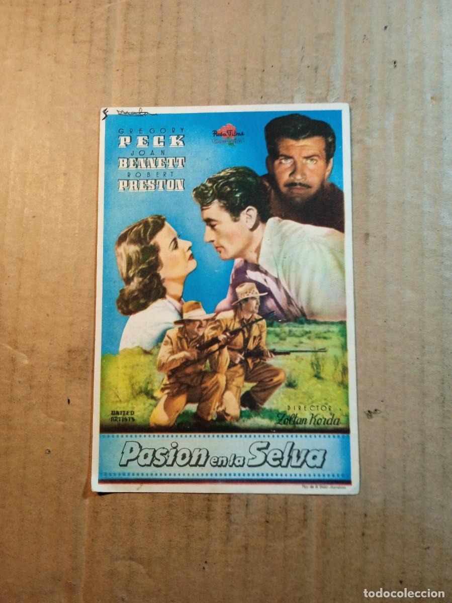  Flyers Publicitaires de films Anciens: FOLLETO DE MANO CON PUBLICIDAD PASION EN LA SELVA