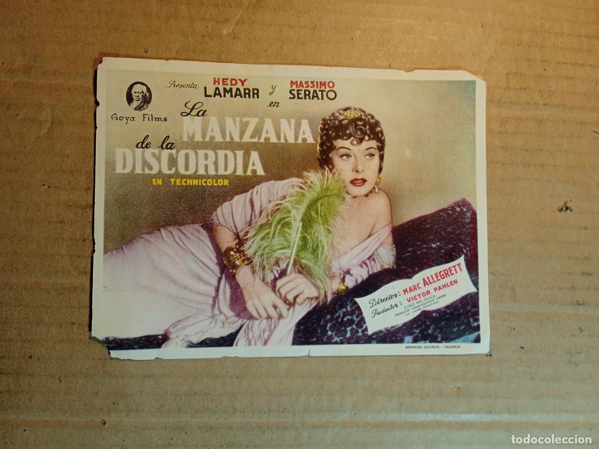  Foglietti di film di film antichi di cinema: FOLLETO DE MANO CON PUBLICIDAD LA MANZANA DE LA DISCORDIA