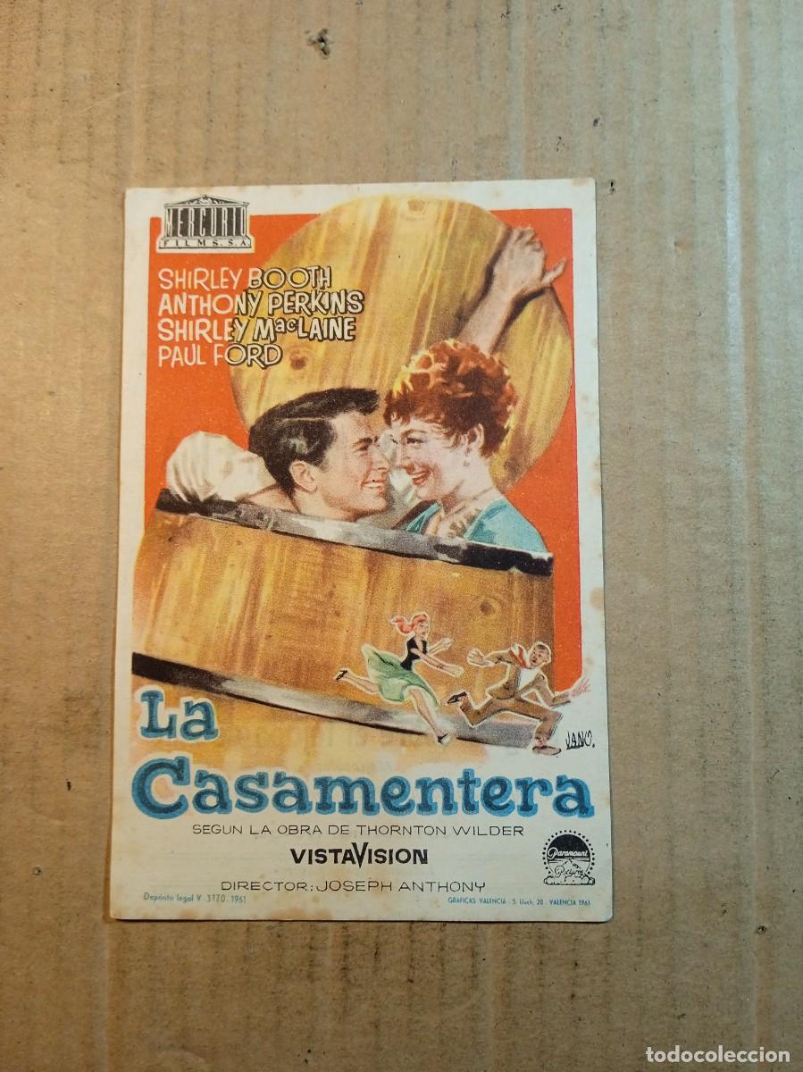 Kino: FOLLETO DE MANO CON PUBLICIDAD LA CASAMENTERA
