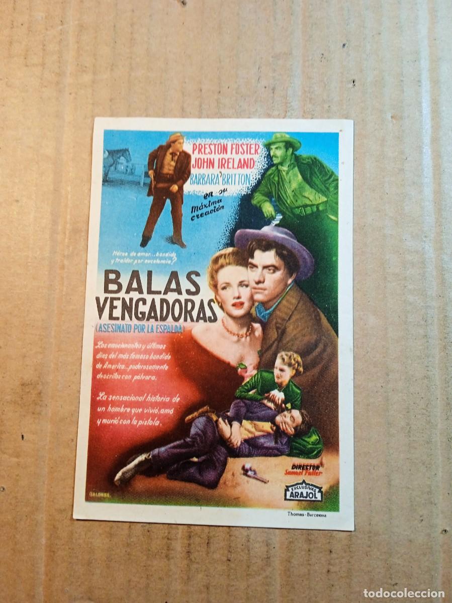  Flyers Publicitaires de films Anciens: FOLLETO DE MANO CON PUBLICIDAD BALAS VENGADORAS