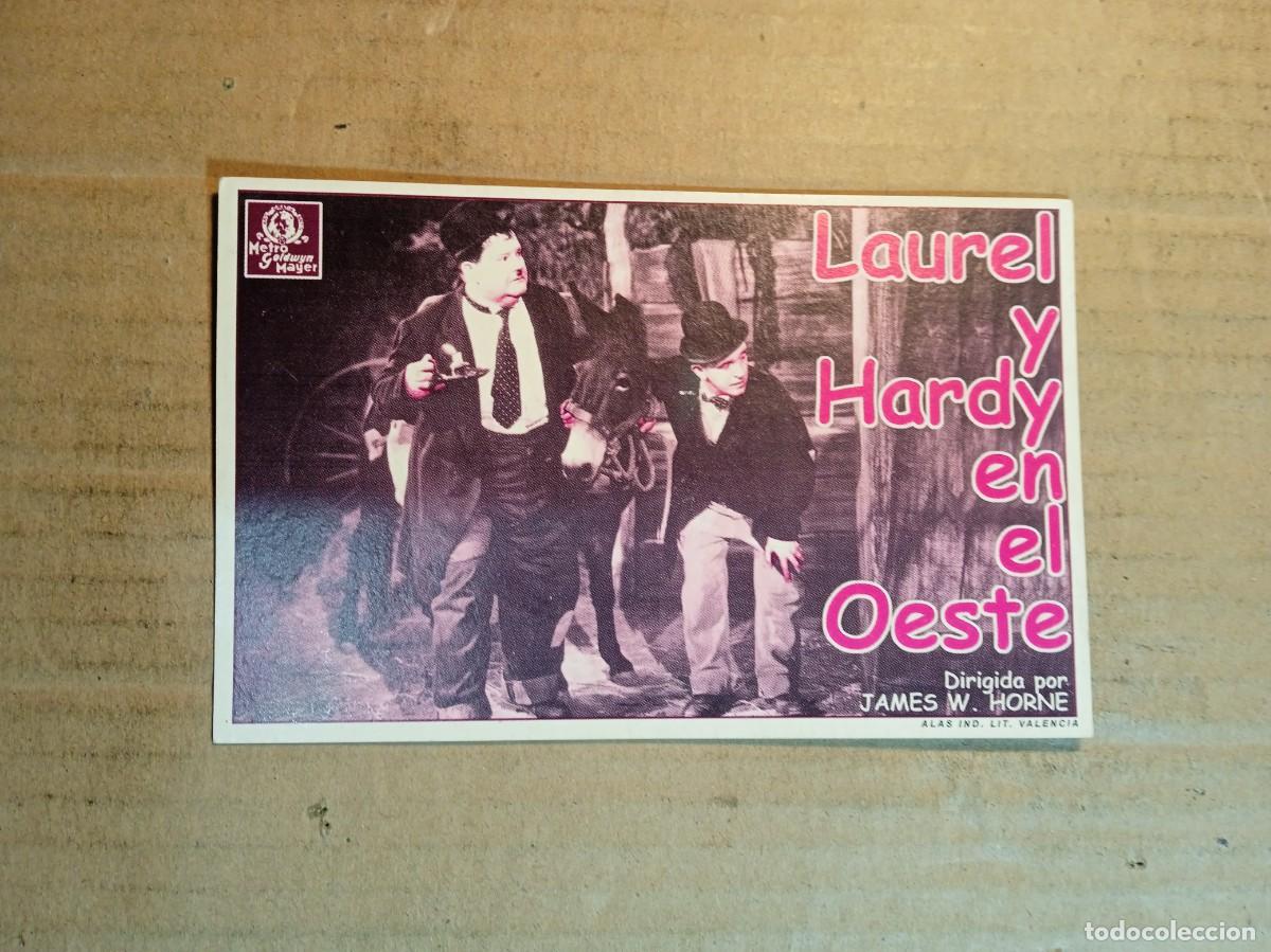 Kino: FOLLETO DE MANO CON PUBLICIDAD LAUREL Y HARDY EN EL OESTE (COPIA) CARTON