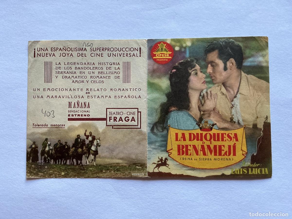 Cinema: PROGRAMA DOBLE CIFESA LA DUQUESA DE BENAMEJI AMPARO RIVELLES TEATRO CINE FRAGA VIGO PONTEVEDRA