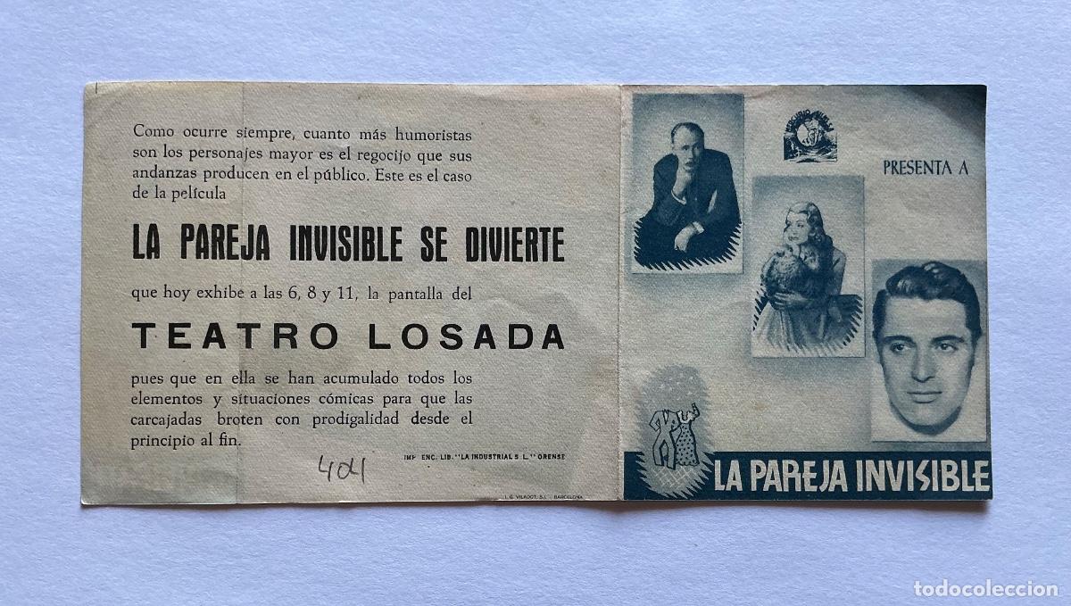 Kino: PROGRAMA DOBLE LA PAREJA INVISIBLE SE DIVIERTE CARY GRANT CINE TEATRO LOSADA ORENSE