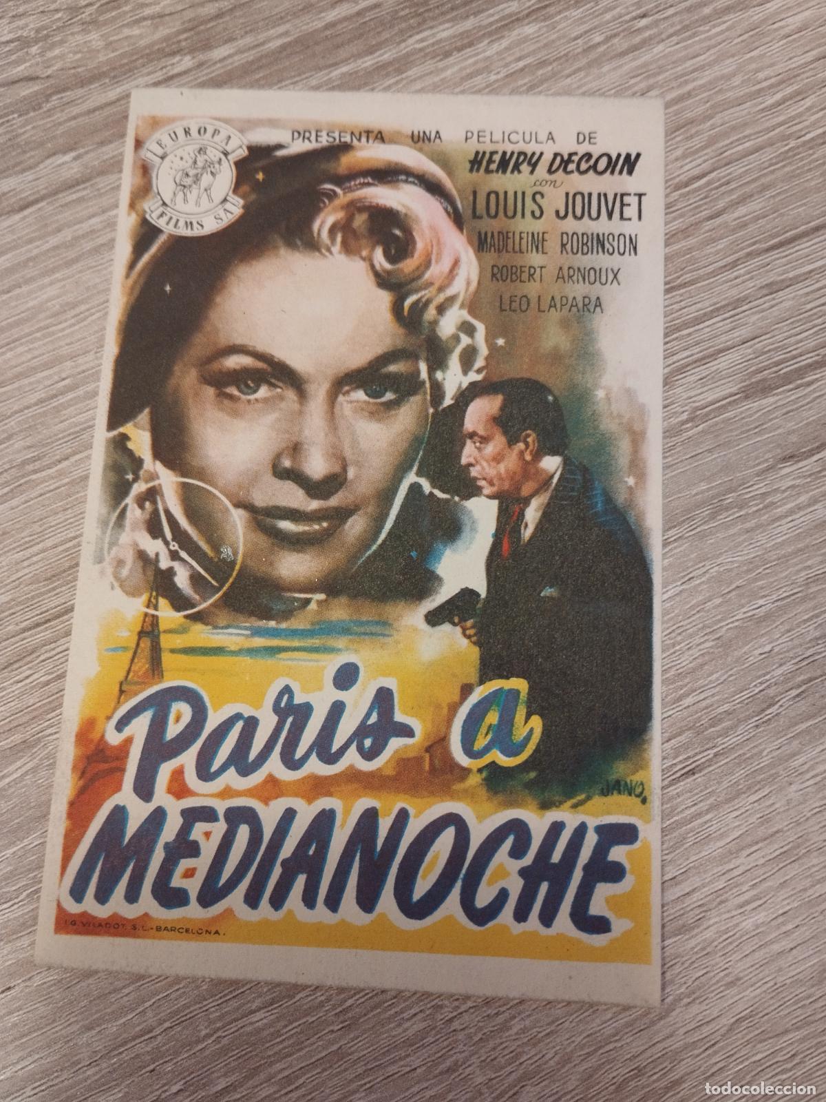 Cine: SEV. PROGRAMA DE CINE. PARIS A MEDIANOCHE. SIN IMPRIMIR REVERSO