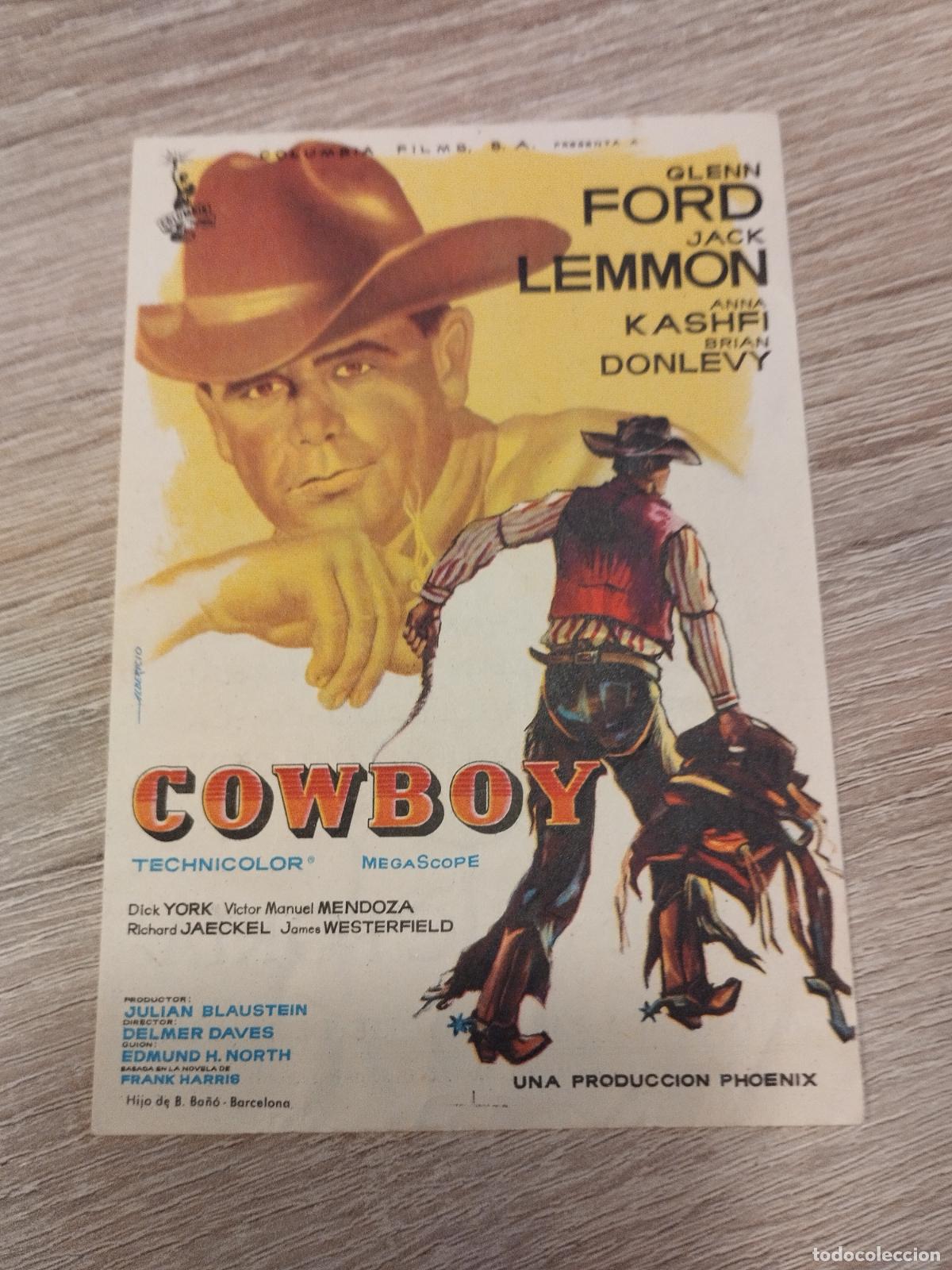Flyers Publicitaires de Films Anciens: SEV. PROGRAMA DE CINE. COWBOY. CON GELNN FORD. CINE VICTORIA. ZARAGOZA.