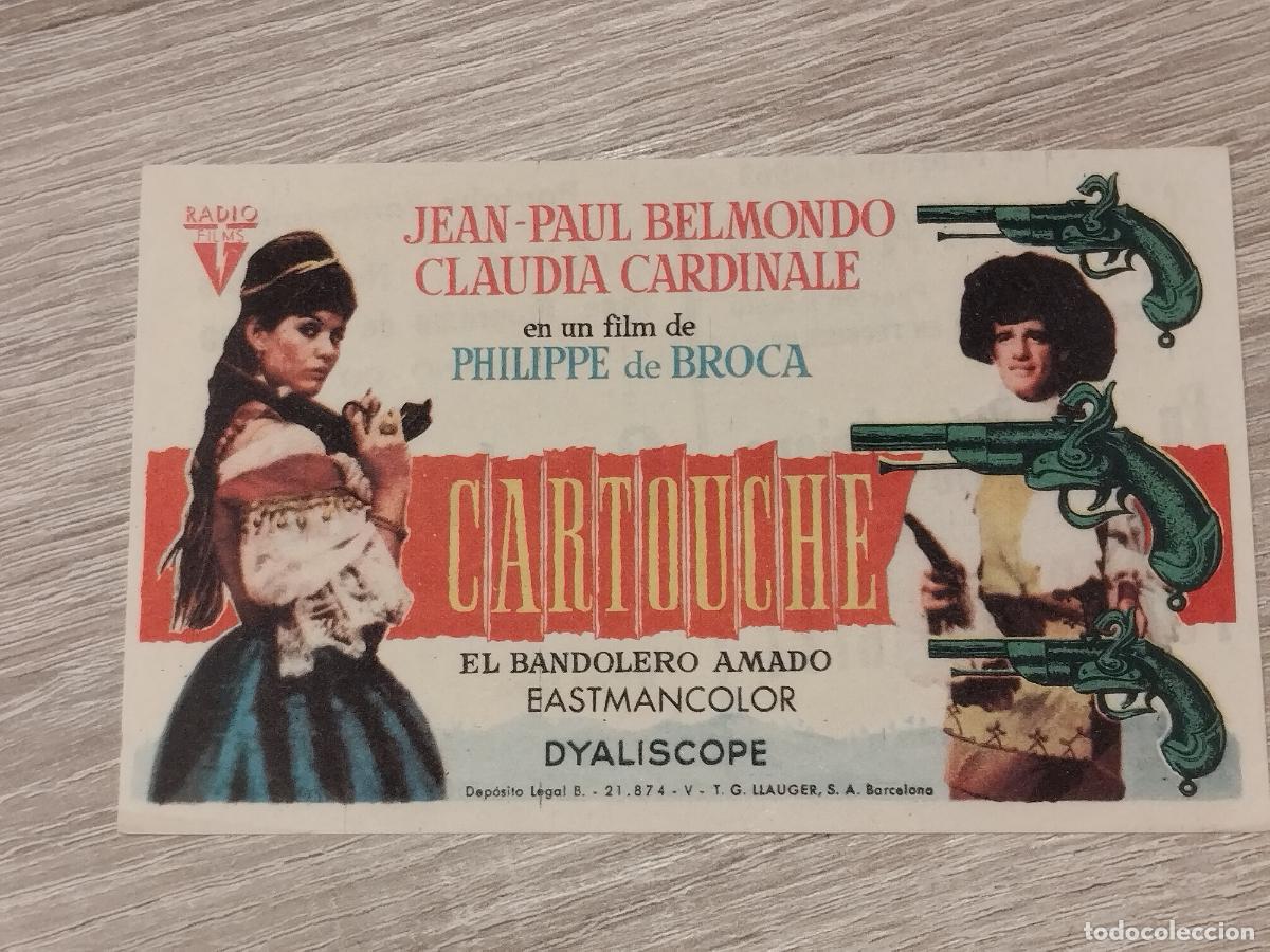 Flyers Publicitaires de Films Anciens: SEV. PROGRAMA DE CINE. CARTOUCHE. CON CLAUDIA CARDINALE. JEAN-PAUL BELMONDO. CINE MARIN. TERUEL.