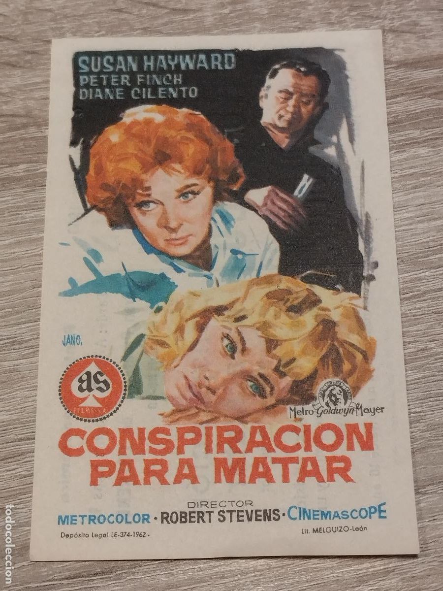 Foglietti di film di film antichi di cinema: SEV. PROGRAMA DE CINE. CONSPIRACION PARA MATAR. CINE MARIN. TERUEL.
