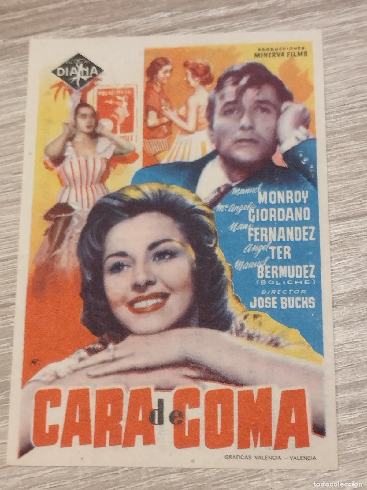 Flyers Publicitaires de Films Anciens: SEV. PROGRAMA DE CINE. CARA DE COMA. CINE MARIN. TERUEL.