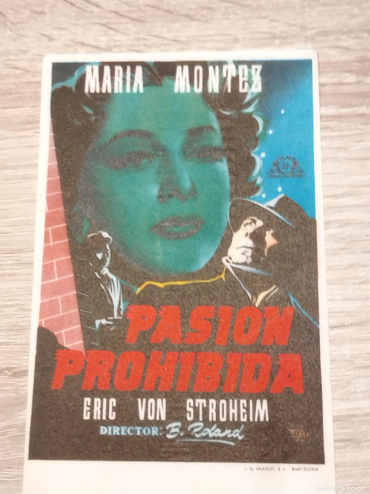 Flyers Publicitaires de Films Anciens: SEV. PROGRAMA DE CINE. PASION PROHIBIDA. CON MARIA MONTEZ. CINE MARIN. TERUEL.