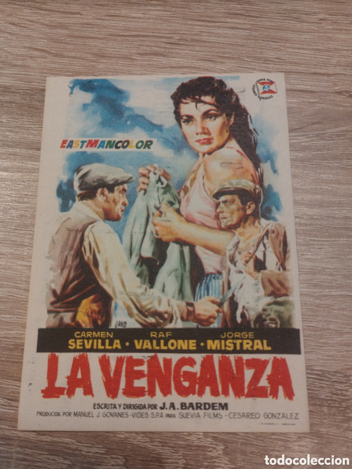 Flyers Publicitaires de Films Anciens: SEV. PROGRAMA DE CINE. LA VENGANZA. CON CARMEN SEVILLA. CINE MARIN. TERUEL.