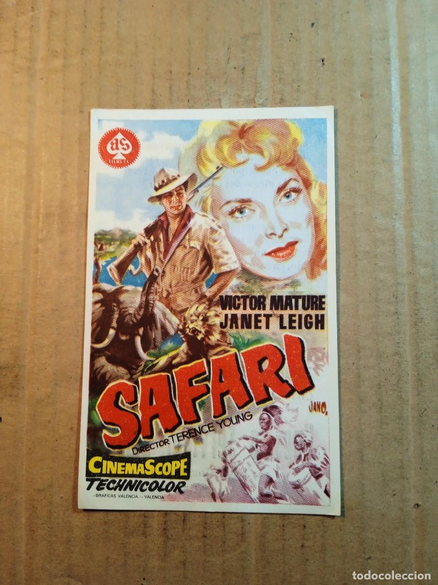  Flyers Publicitaires de films Anciens: FOLLETO DE MANO CON PUBLICIDAD SAFARI