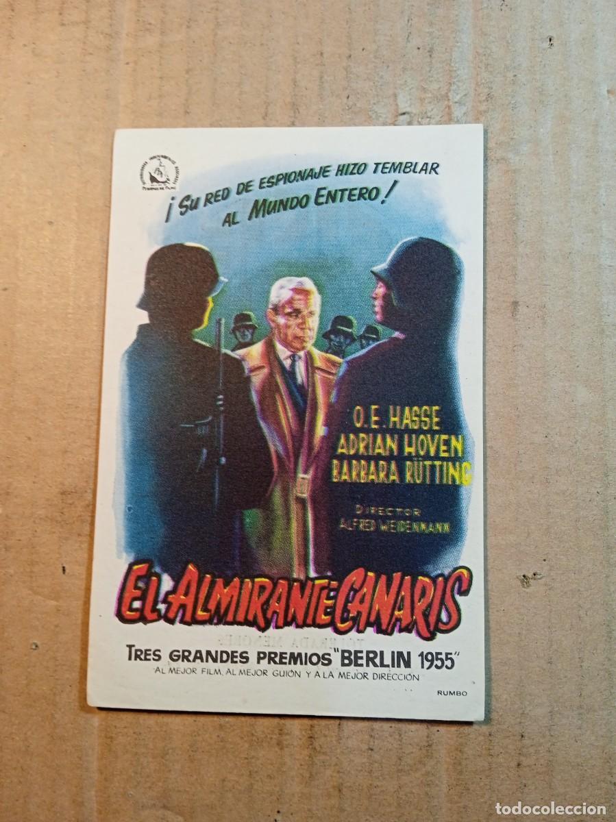  Foglietti di film di film antichi di cinema: FOLLETO DE MANO CON PUBLICIDAD EL ALMIRANTE CANARIS