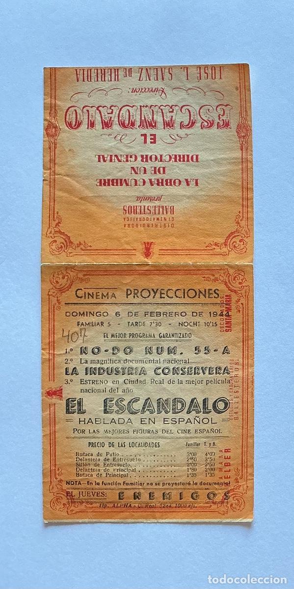 Folhetos de m&atilde;o de filmes antigos de cinema: PROGRAMA DOBLE EL ESC&Aacute;NDALO MERCEDES VECINO CINE CINEMA PROYECCIONES CIUDAD REAL