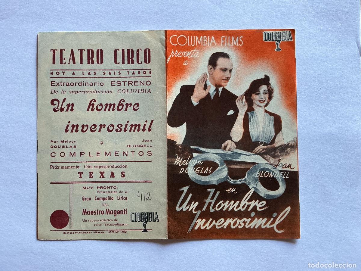Kino: PROGRAMA DOBLE COLUMBIA UN HOMBRE INVEROS&Iacute;MIL JOAN BLONDELL CINE TEATRO CIRCO ALBACETE