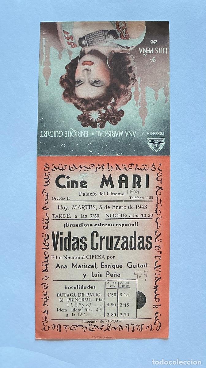  Flyers Publicitaires de films Anciens: PROGRAMA DOBLE CIFESA VIDAS CRUZADAS ANA MARISCAL CINE MARI LE&Oacute;N