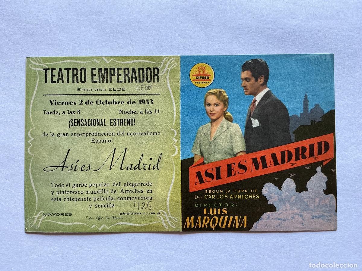  Flyers Publicitaires de films Anciens: PROGRAMA DOBLE CIFESA AS&Iacute; ES MADRID IRENE CABA ALBA JOS&Eacute; ISBERT CINE TEATRO EMPERADOR LEON