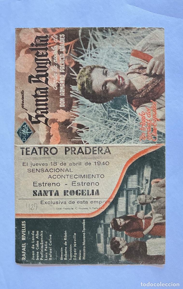 Cine: PROGRAMA DOBLE SANTA ROGELIA IRENE CABA ALBA CINE TEATRO PRADERA VALLADOLID