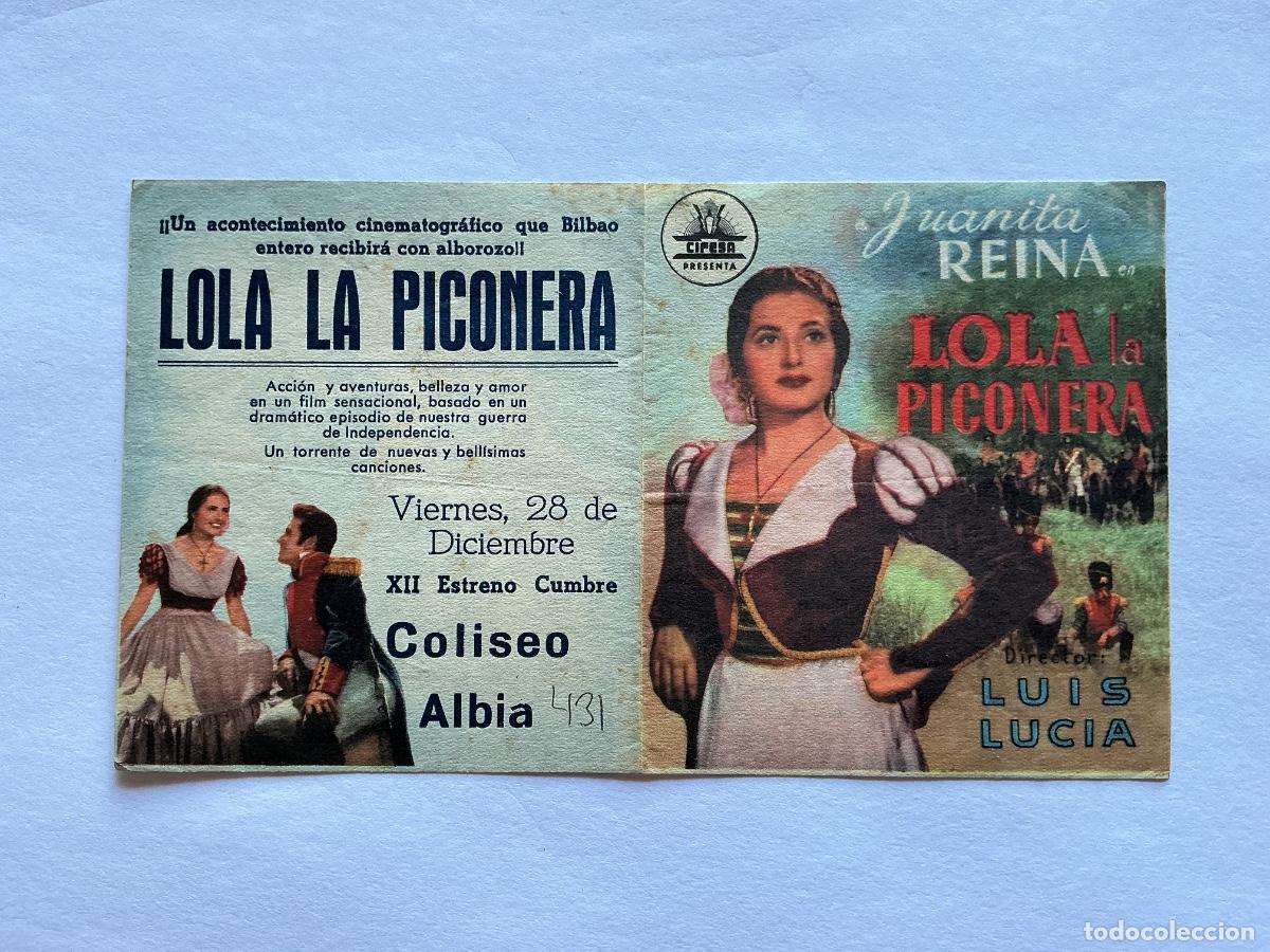 Cine: PROGRAMA DOBLE CIFESA LOLA LA PICONERA JUANITA REINA CINE COLISEO ALBIA BILBAO