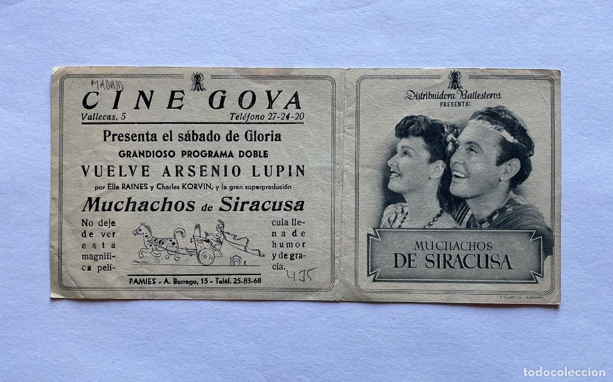 Kino: PROGRAMA DOBLE MUCHACOS DE SIRACUSA ALLAN JONES CINE GOYA MADRID