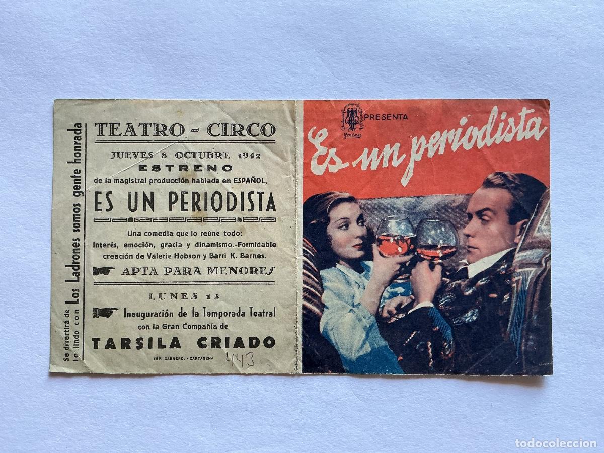 Cinema: PROGRAMA DOBLE ES UN PERIODISTA VALERIE HOBSON CINE TEATRO CIRCO CARTAGENA MURCIA