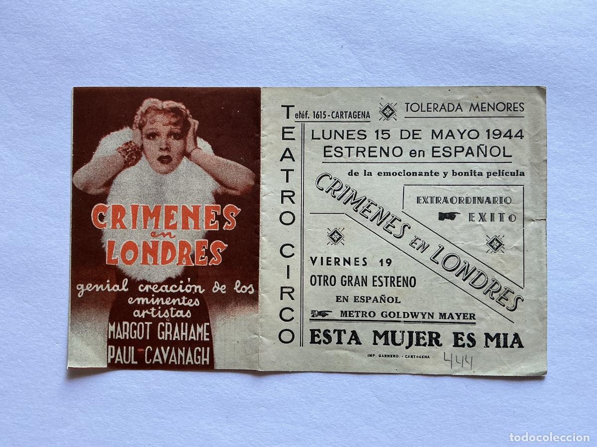 Kino: PROGRAMA DOBLE CR&Iacute;MENES EN LONDRES MARGOT GRAHAME CINE TEATRO CIRCO CARTAGENA MURCIA