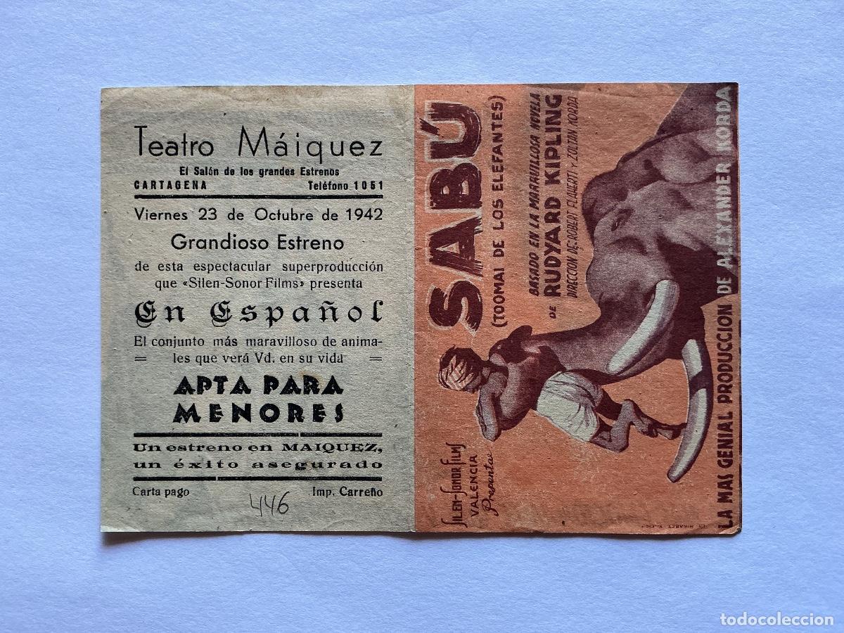 Kino: PROGRAMA DOBLE SABU TOOMAI DE LOS ELEFANTES CINE TEATRO MAIQUEZ CARTAGENA MURCIA