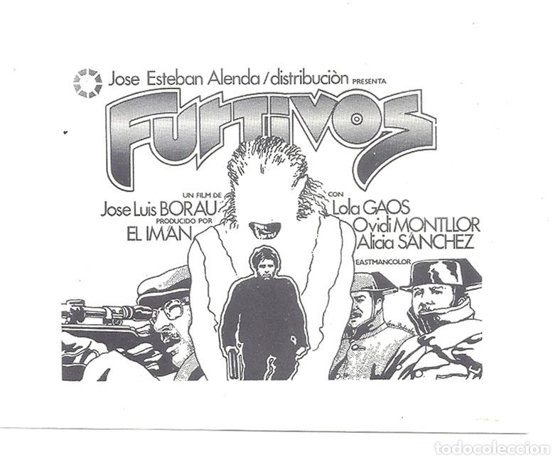 Folhetos de m&atilde;o de filmes antigos de cinema: PTCC 845 FURTIVOS CLICHE PRENSA JOSE ESTEBAN ALENDA JOSE LUIS BORAU DISE&Ntilde;O IVAN ZULUETA