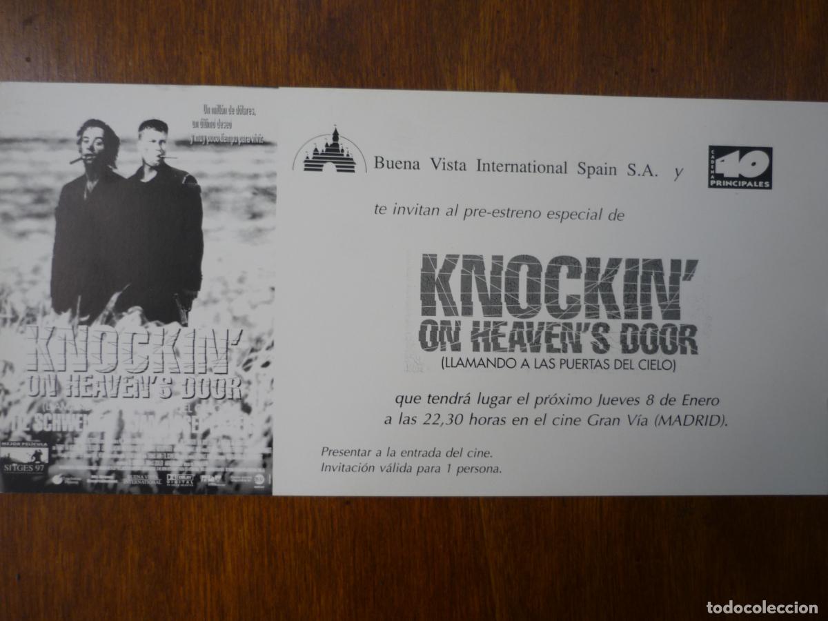 Cine: knockin' on heavens door - folleto mano invitacion preestreno - Til Schweiger rutger hauer