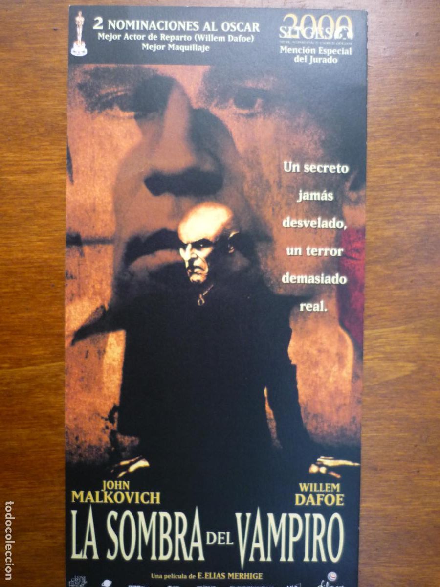 Cine: la sombre del vampiro - folleto mano invitacion preestreno - john malkovich willem dafoe